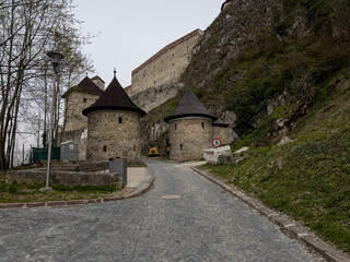 Fototapeta na wymiar View of the castle in the city of Trencin in Slovakia
