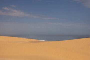 Fototapeta na wymiar scenic view of the namib desert with the atlantic ocean in the background