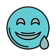 Fototapeta premium Grinning Face with Sweat Icon Design