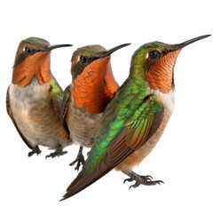 three birds transparent background, generative AI