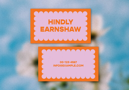 Pink and Orange Business Card Layout