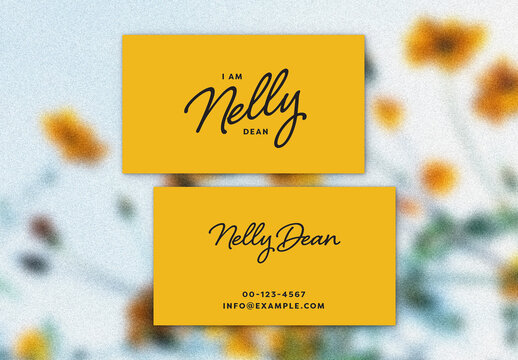 Bright Yellow Business Card Layout