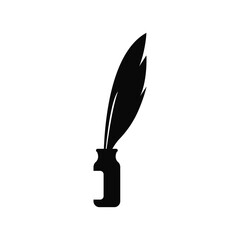 set of feather black logo icon design vector illustration symbol
