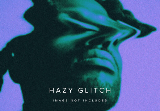 Hazy Glitch Image Effect Mockup