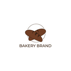 ILLUSTRATION ABSTRACT SIMPLE BREAD BAKERY BROWN COLOR LOGO ICON MINIMALIST DESIGN TEMPLATE VECTOR
