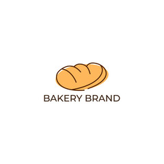 ILLUSTRATION ABSTRACT SIMPLE BREAD BAKERY BROWN COLOR LOGO ICON MINIMALIST DESIGN TEMPLATE VECTOR