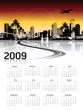 Cityscape background, calendar