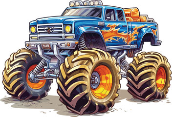 Monster truck cartoon illustration © ionut