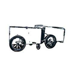 wheelbarrow color sketch with transparent background