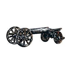 Fototapeta premium wheelbarrow color sketch with transparent background