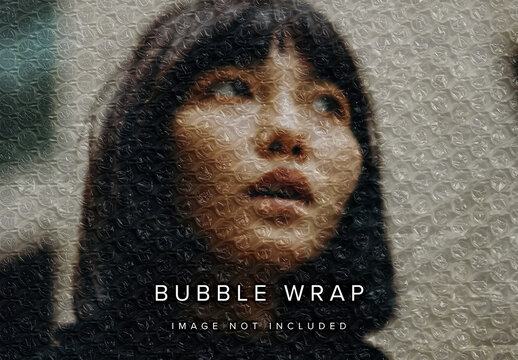 Bubble Wrap Overlay Image Effect Mockup