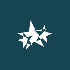  Three stars icon isolated on blue background