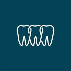 Tooth icon isolated on blue background