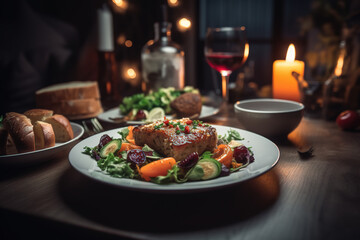 Appetizing beef with vegetables on a plate
