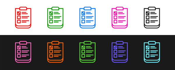 Set line Psychological test icon isolated on black and white background. Vector