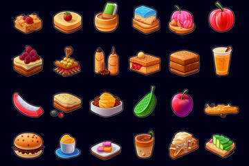 set of Japanese food icons
