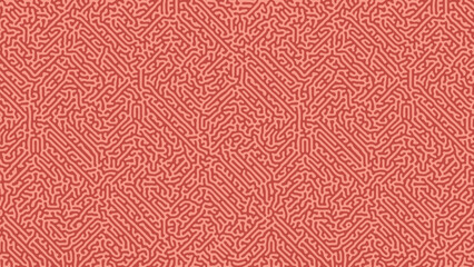 Fototapeta premium Turing Diffusion Effect Vector Psychedelic Coral Shades Abstract Background. Unusual Tangled Lines Intricate Structure Modern Pattern Bizarre Abstraction. Complexity Texture Acid Trip Art Illustration