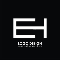 EH EH Logo Design, Creative Minimal Letter EH EH Monogram © Mamoon