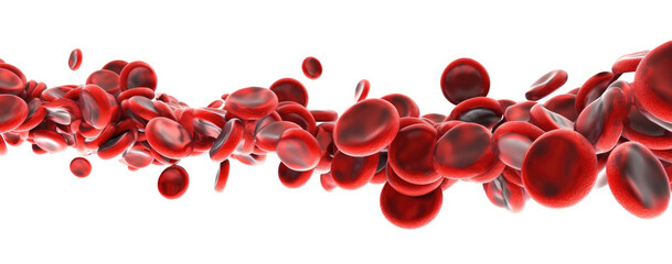 human red blood cells isolated on white background. Generative AI
