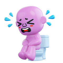 Constipation, 3d rendering illustration.