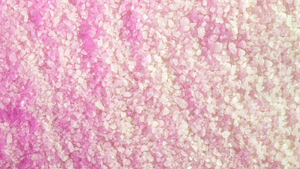 Small lilac crystals as background. Texture of red crystals