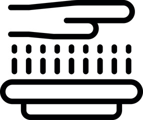 Palm scanner icon outline vector. Privacy touch. Safety key