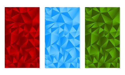 low poly colorful set banner background vector illustration