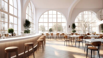 Bright open spaced bistro bar rooms