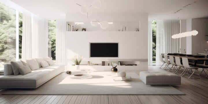 Chic Modern Living Room Interior AI Generated Generative AI