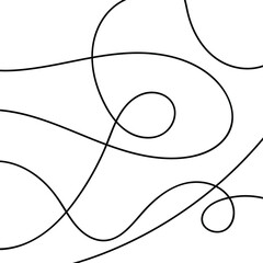 Curls Hand Drawn Seamless Pattern Vector