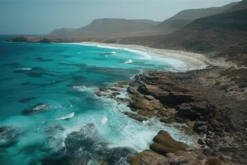 Foto op Plexiglas Aerial Drone Footage of Socotra Island - Capturing the Breathtaking Turquoise Waters Surrounding This Remote Yemeni Paradise.   © Mr. Bolota