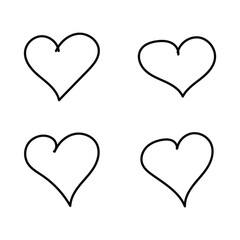 Hand Drawn Four Heart Collection