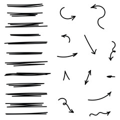 Hand Drawn Arrows And Underlines Set