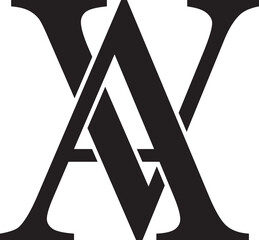 Simple AV , VA initials logo on white background