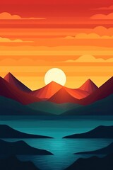 Dreaming in Mountains: A Serene Symphony of Sunrises and Sunsets. GENERATED BY AI