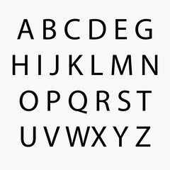 Black and white alphabet