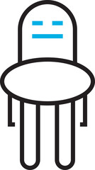 robot character line icon