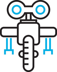 robot character line icon