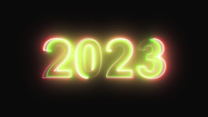 2023 neon text