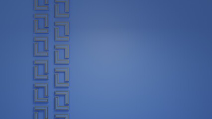 Blue square geometric abstract template decoration 3d render