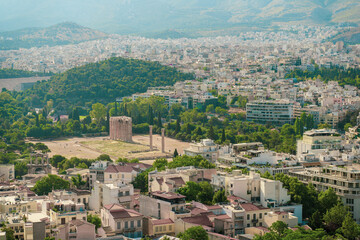 Obraz premium City view with Ancient temple in Athens, 