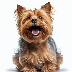 yorkshire terrier puppy in a white background ai generated