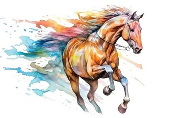 Obraz na płótnie Canvas Enjoy stunning 3D horse racing design for your project. (Generative AI)