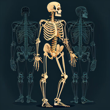 3D esqueleto humano cranio corpo