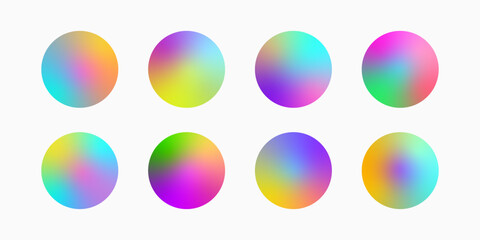 vivid gradient spheres. multicolor circles, abstract vibrant gradient spheres isolated. vector set