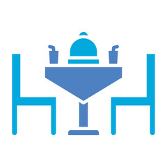 Dining table Multicolor Glyph Two Color Icon