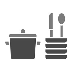 Kitchen utensils Multicolor Greyscale Glyph Icon