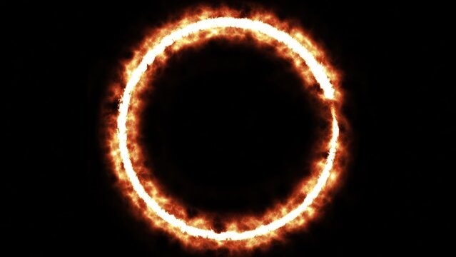 Blazing ring of fire in space