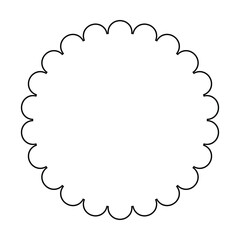 Circle frame round border design shape icon for decorative vintage doodle element for design in vector illustration