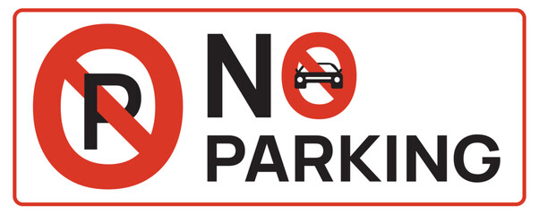No parking sign. no access to four wheeler, three wheeler, two wheeler. Building entrance area. No parking in front of gate. Sign board for vehicle entry and exit. Cars, auto and motorcycles symbol.